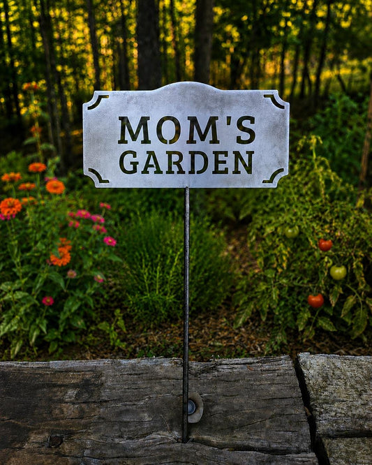 Mom's Garden Metal Garden Stake | Gift for Mom | Rustic Metal Garden Sign | Mother's Day Gift | Garden Decor