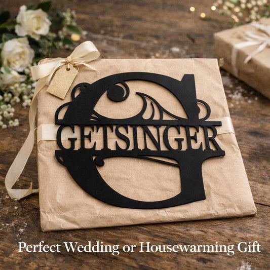 Personalized Wedding Gift for Couple | Custom Last Name Metal Sign | Established Family Name Sign | Unique Newlywed Gift