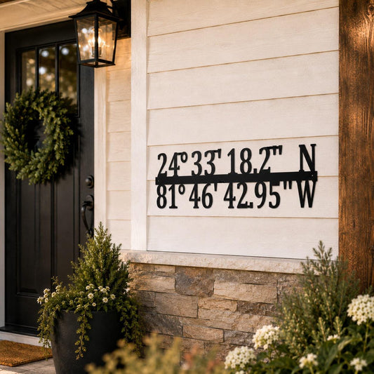 Personalized Coordinates Metal Sign | Custom GPS Latitude Longitude Sign | Where We Met Gift | Anniversary Wedding Gift | Housewarming Decor