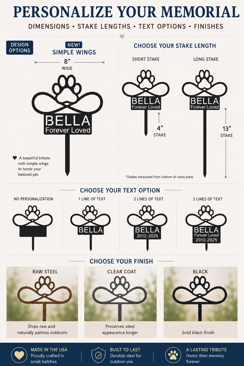 Personalized Infinity Paw Memorial Metal Garden Stake | Custom Pet Memorial Sign | Dog Memorial Gift | Cat Memorial | Forever Loved Decor