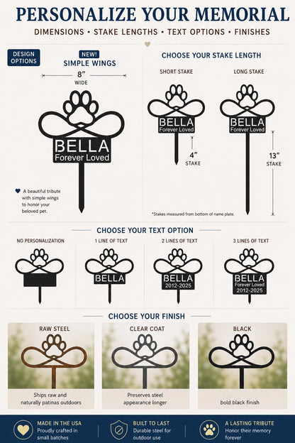Personalized Infinity Paw Memorial Metal Garden Stake | Custom Pet Memorial Sign | Dog Memorial Gift | Cat Memorial | Forever Loved Decor