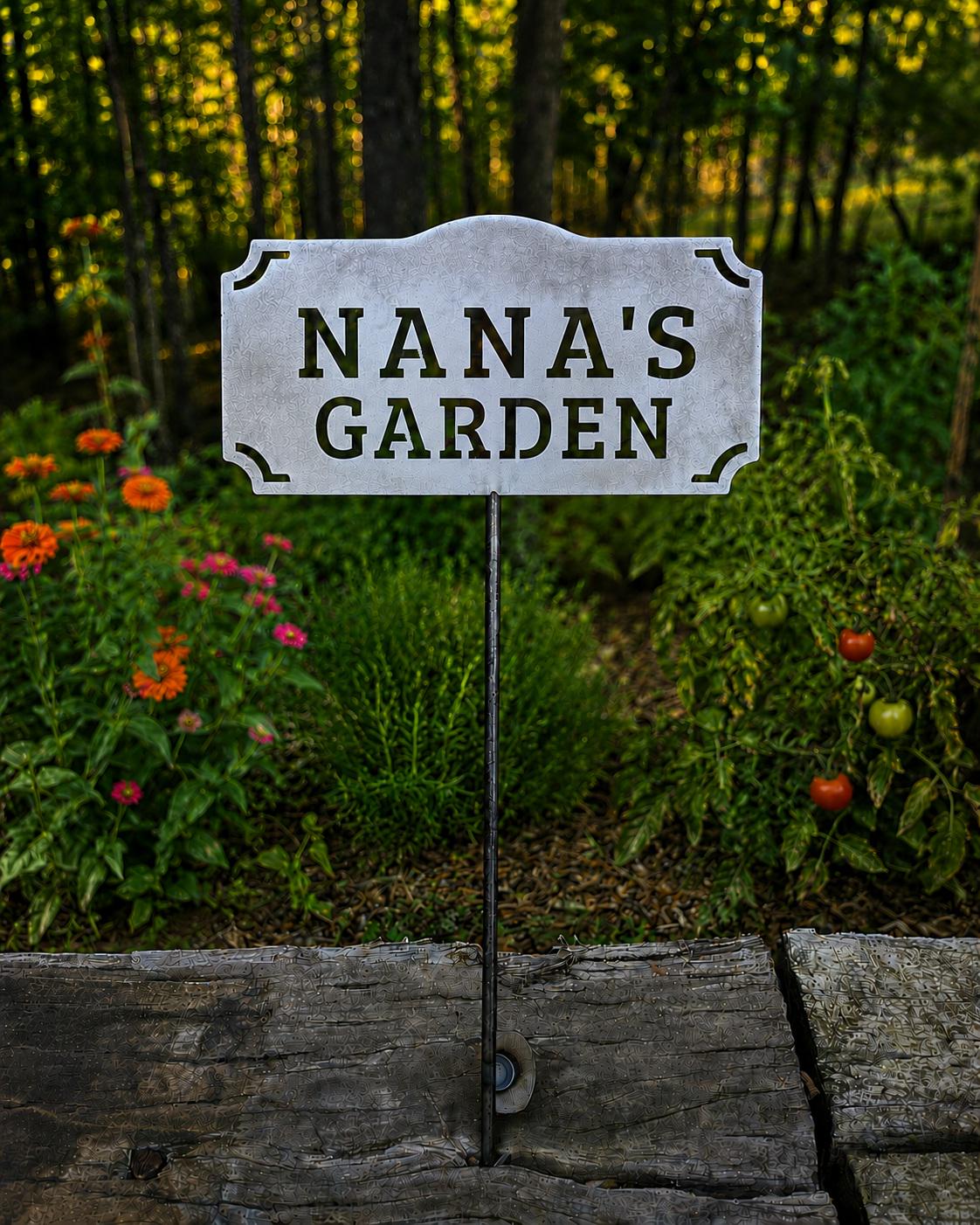 Nana's Garden Metal Garden Stake | Gift for Nana | Rustic Metal Garden Sign | Garden Decor