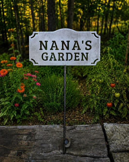 Nana's Garden Metal Garden Stake | Gift for Nana | Rustic Metal Garden Sign | Garden Decor