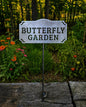 Butterfly Garden Metal Garden Stake | Rustic Garden Sign | Pollinator Decor