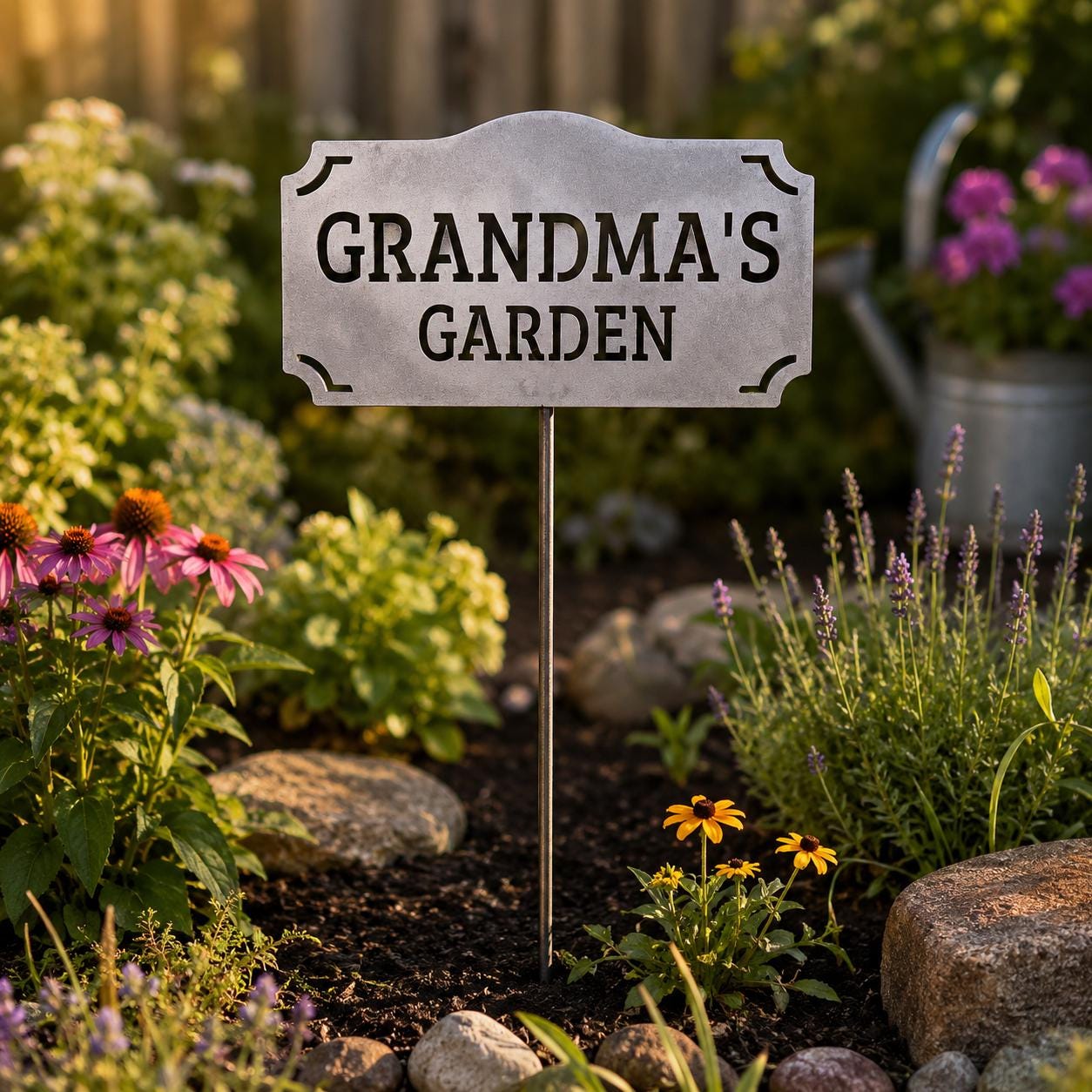 Grandma's Garden Metal Garden Stake | Gift for Grandma | Rustic Steel Garden Sign | Mother's Day Gift | Garden Decor