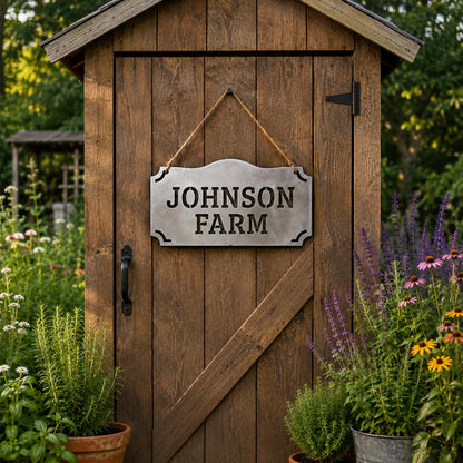 Personalized Farm Sign, Custom Family Name Metal Sign, Farmhouse Wall Decor, Barn Sign, Ranch Sign, Hanging Metal Sign