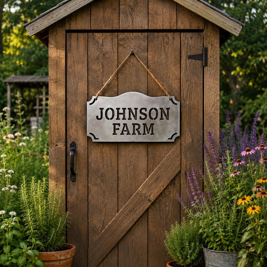 Personalized Farm Sign, Custom Family Name Metal Sign, Farmhouse Wall Decor, Barn Sign, Ranch Sign, Hanging Metal Sign