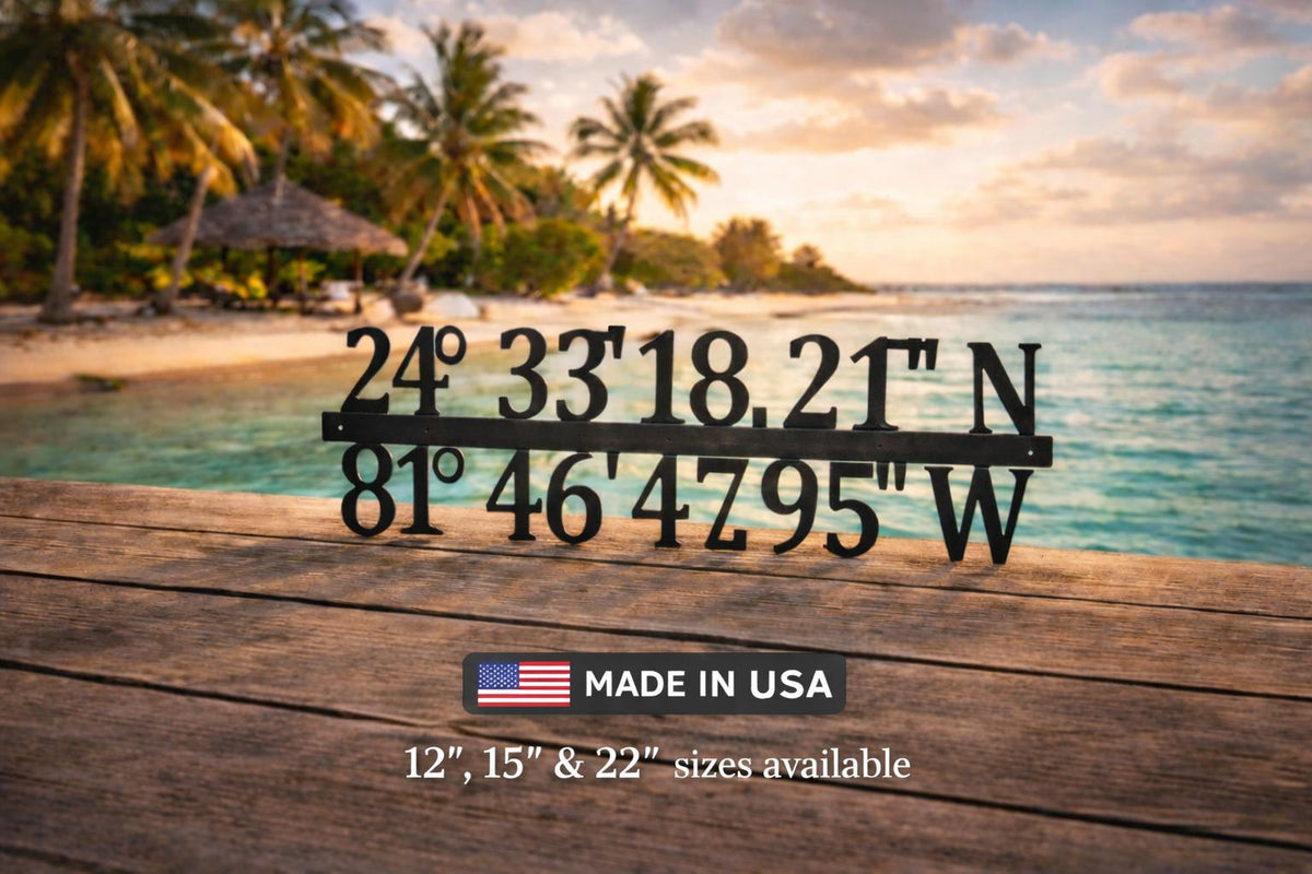 Personalized Coordinates Metal Sign | Custom GPS Latitude Longitude Sign | Where We Met Gift | Anniversary Wedding Gift | Housewarming Decor