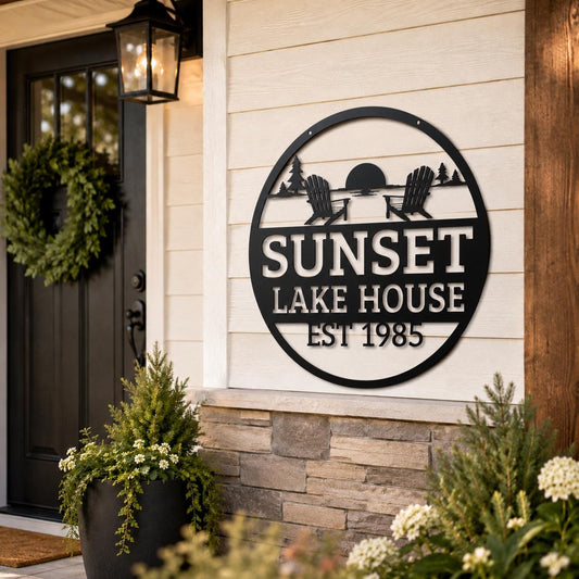 Personalized Lake House Sign | Custom Metal Lake House Sign | Family Lake House Decor | Lake Cabin Wall Art | Housewarming Gift | Lake Life