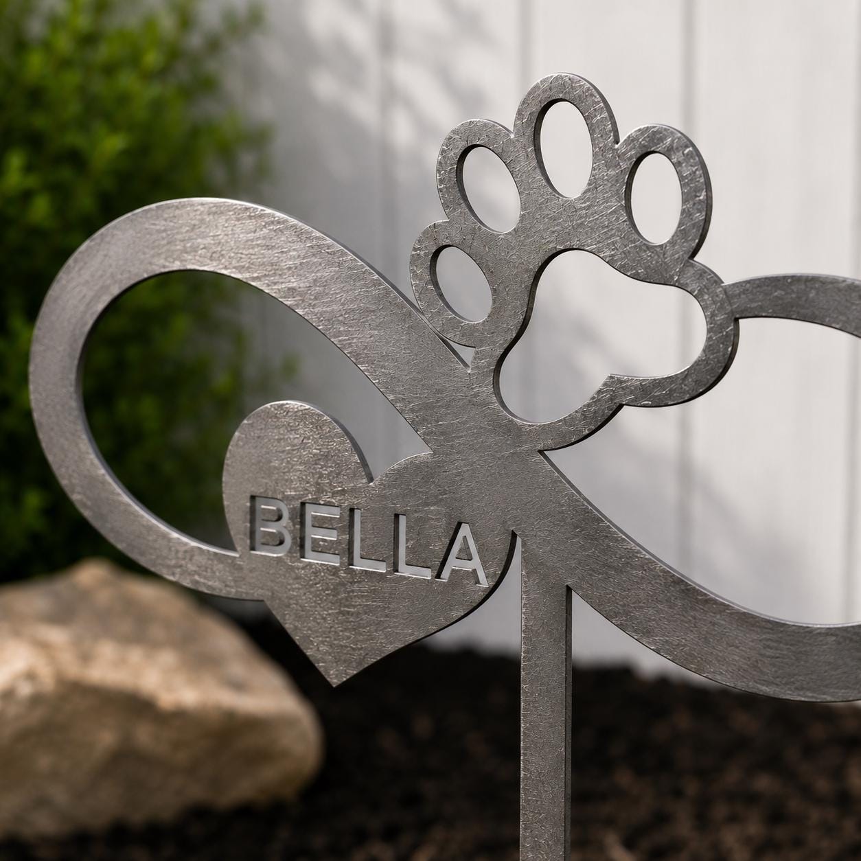 Personalized Dog Memorial Garden Stake, Infinity Paw Metal Sign, Pet Loss Gift, Custom Dog Grave Marker, Sympathy Gift, Pet Memorial Gift
