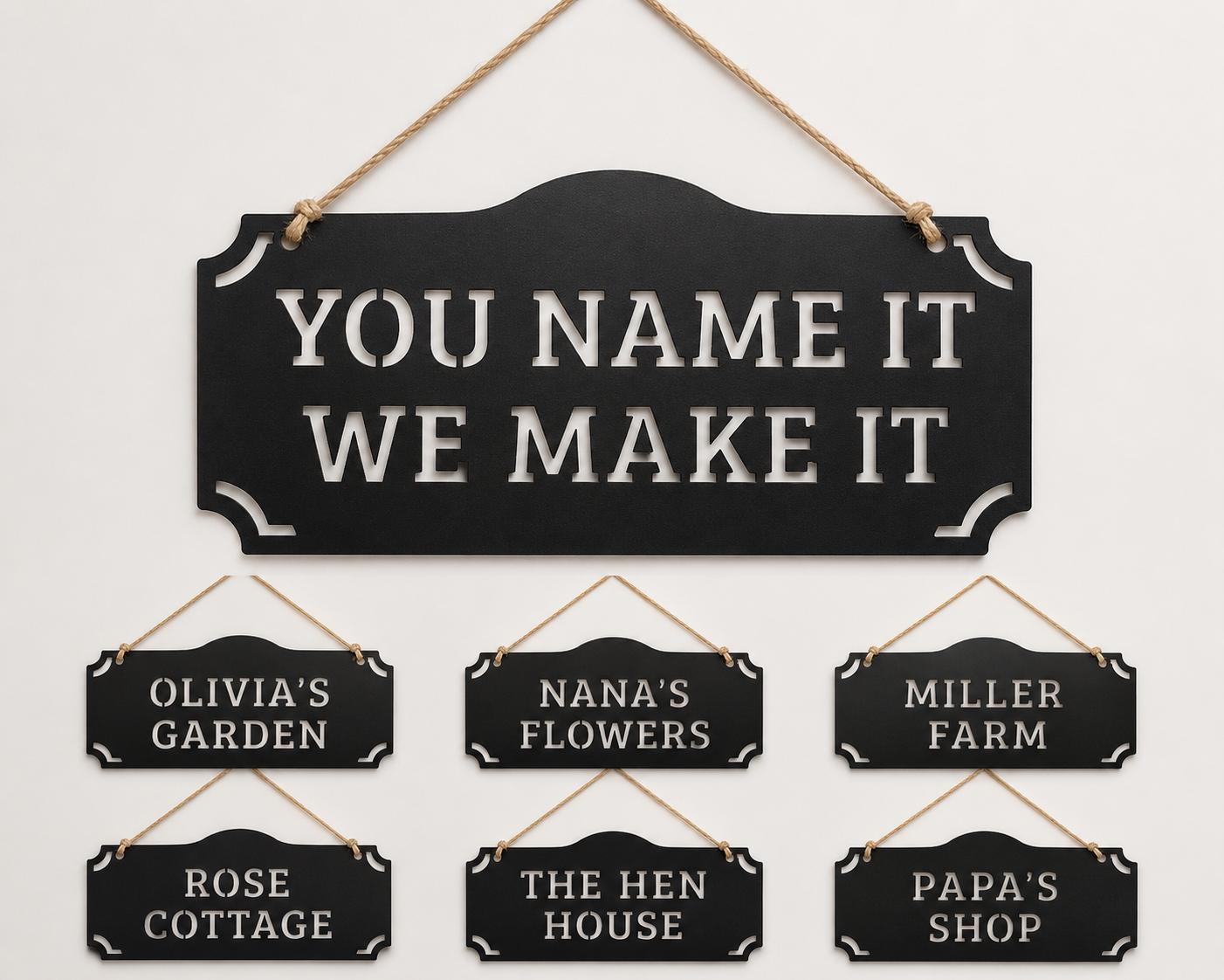 Personalized Garden Sign, Custom Hanging Metal Sign, Garden Name Sign, Personalized Outdoor Garden Decor, Gardener Gift