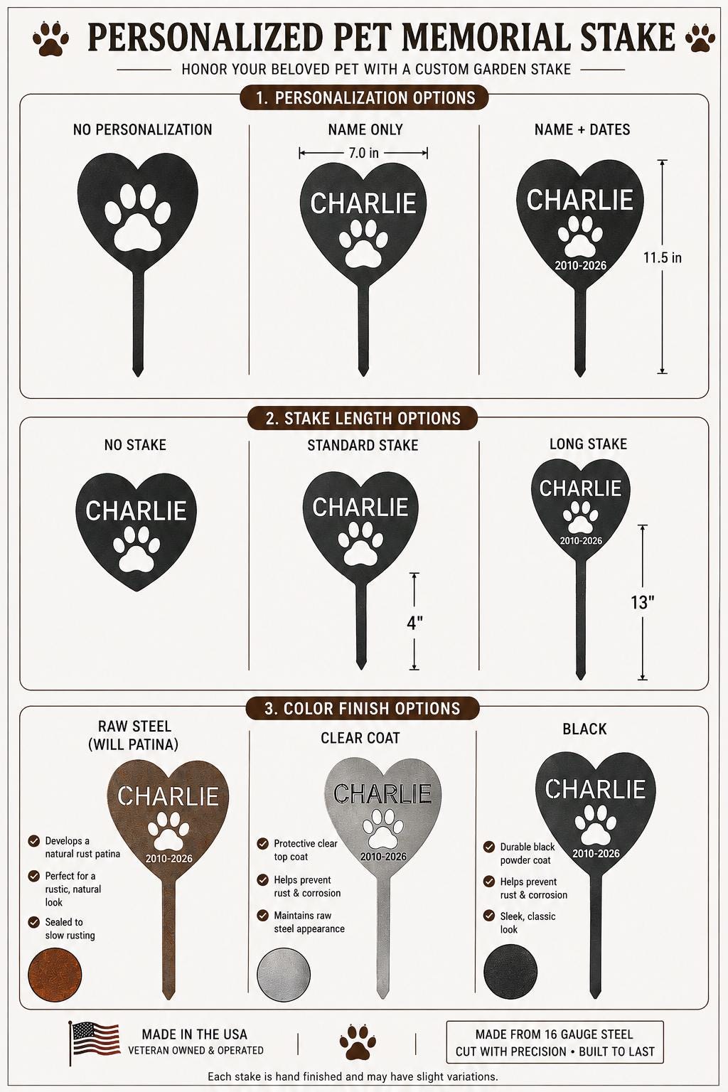 Personalized Dog Memorial Stake, Paw Print Heart Garden Sign, Pet Grave Marker, Custom Dog Name, Outdoor Memorial Gift