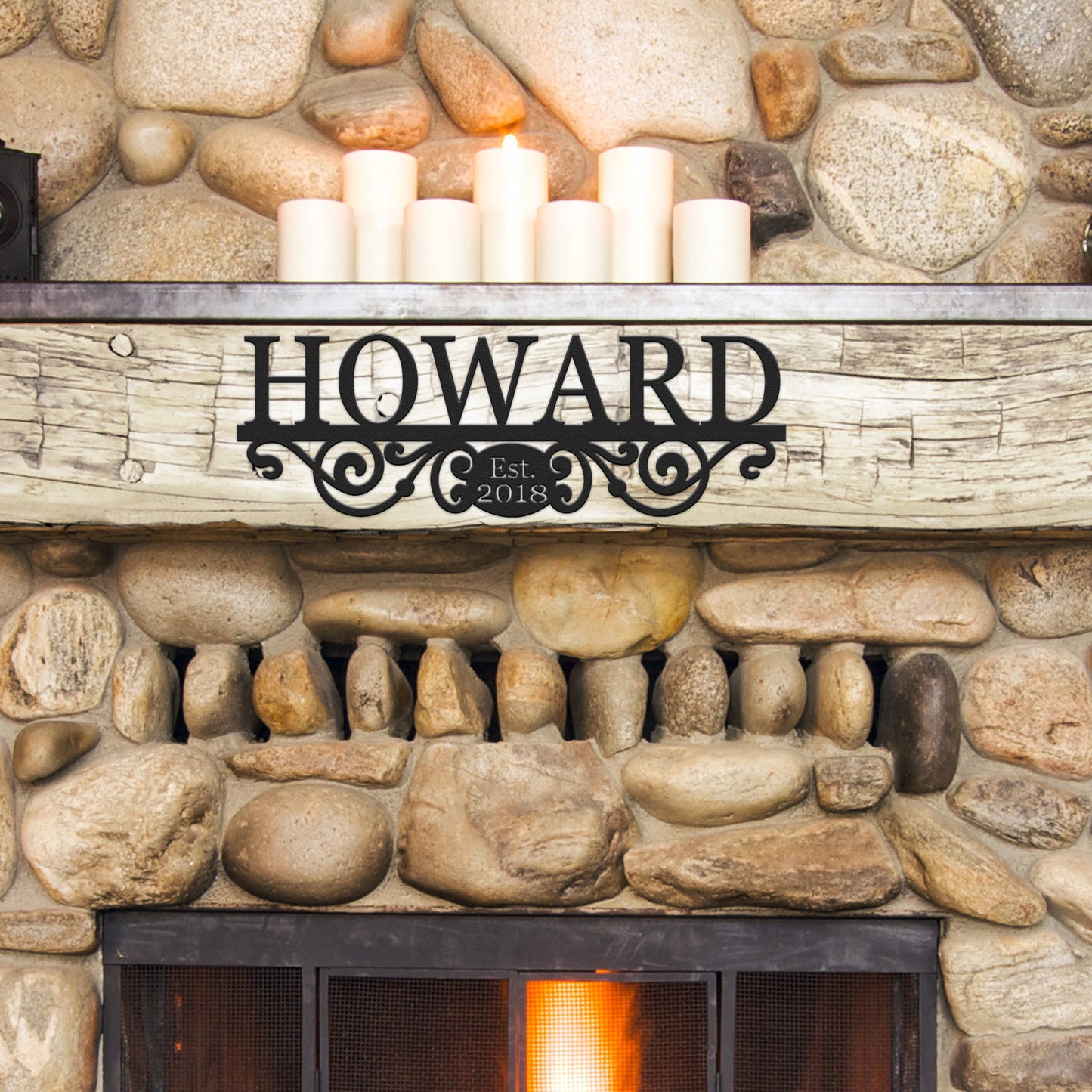 monogram family name farm sign housewarming gift wedding anniversary 11th