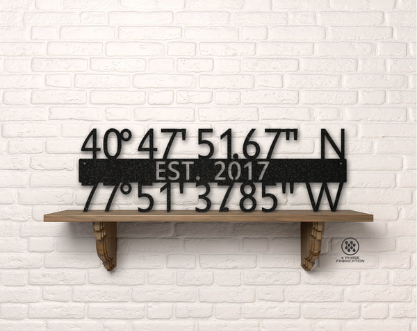 coordinates gps metal sign 11th anniversary gift steel date location
