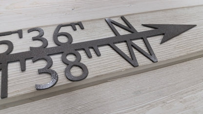 coordinates gps metal sign 11th anniversary gift steel date location wedding housewarming arrow