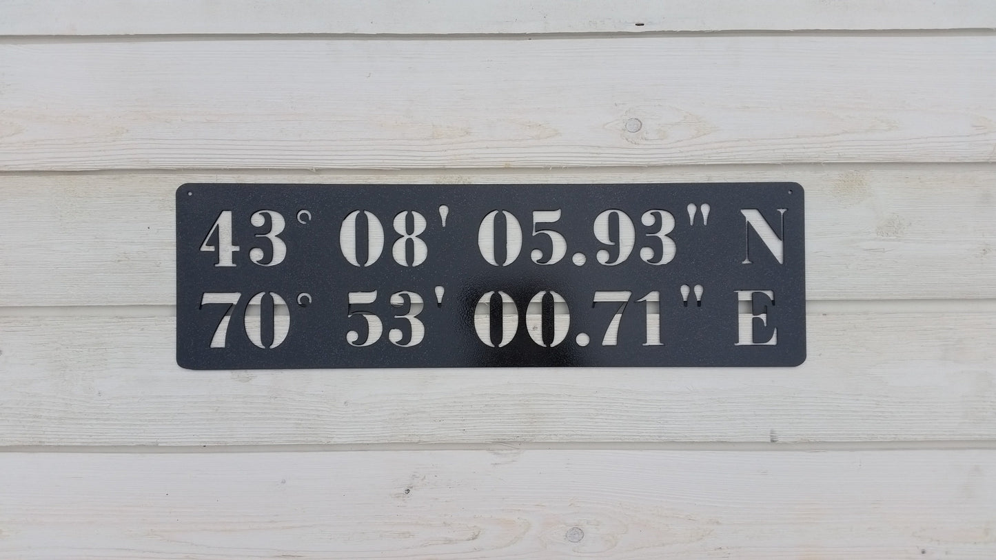 coordinates gps metal sign 11th anniversary gift steel date location wedding housewarming