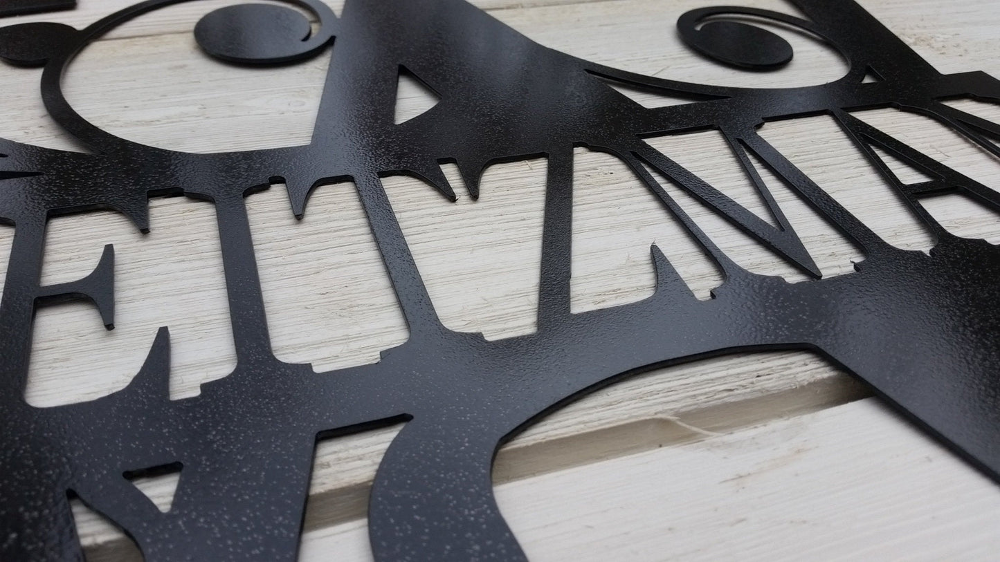 monogram personalized housewarming 11th anniversary metal steel gift