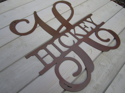 monogram family name farm sign housewarming gift wedding anniversary 11th