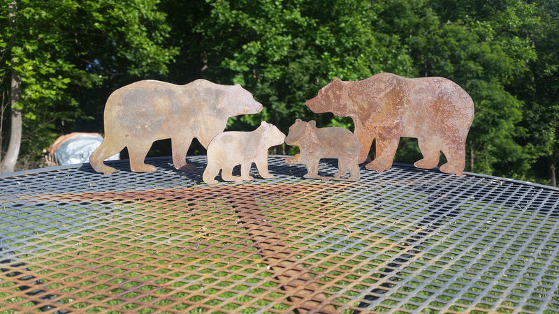  animal farm bear garden stake yard ornament metal steel gift garden