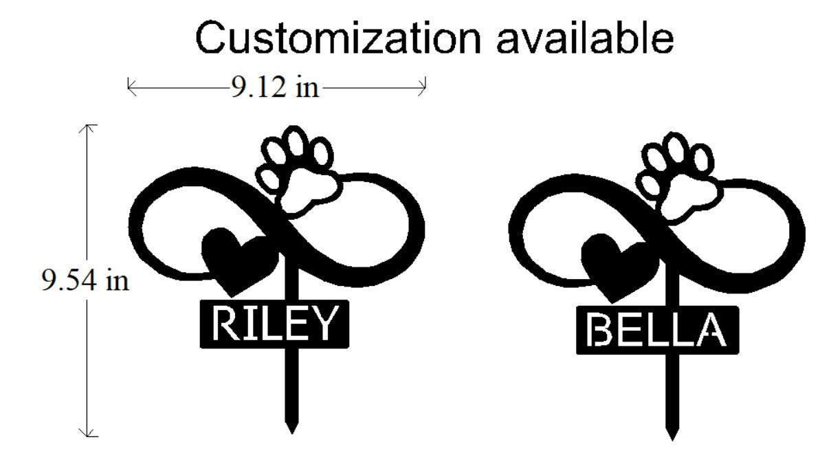 dog memorial paw garden stake yard lawn ornament metal steel gift garden