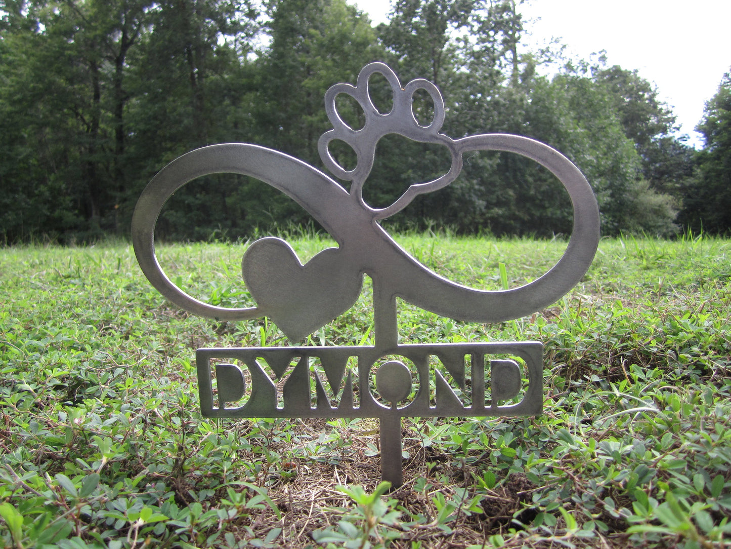 dog memorial paw garden stake yard lawn ornament metal steel gift garden