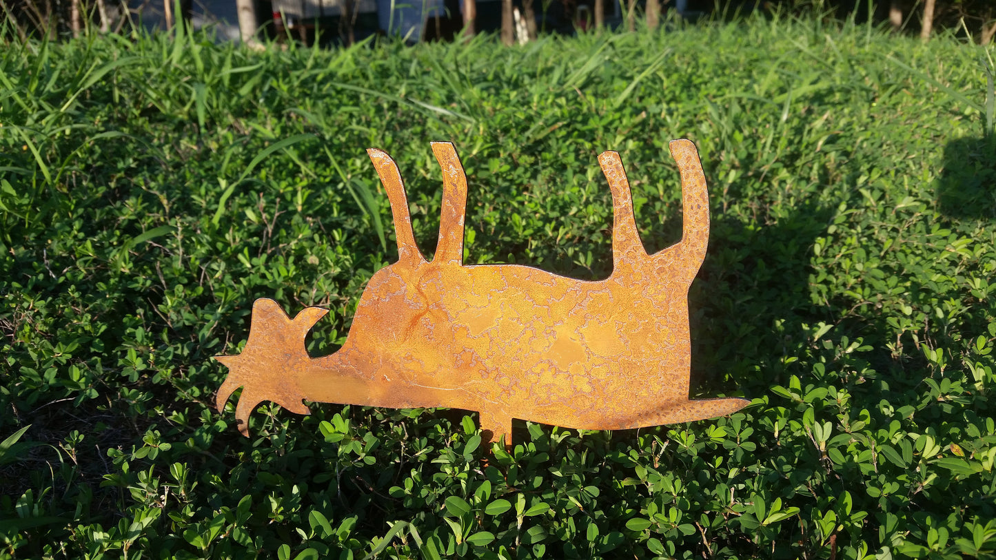 fainting goat farm garden stake yard lawn ornament metal steel gift garden