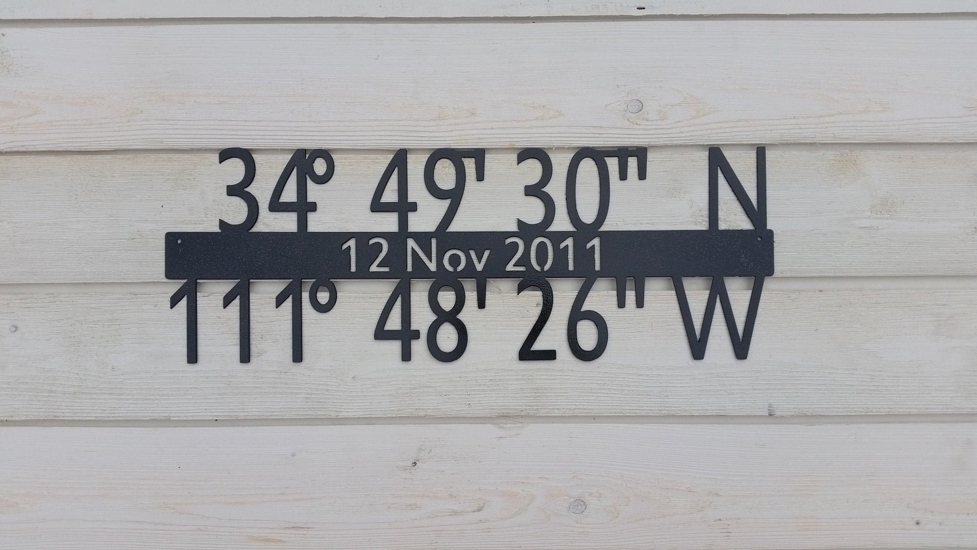 coordinates gps metal sign 11th anniversary gift steel date location
