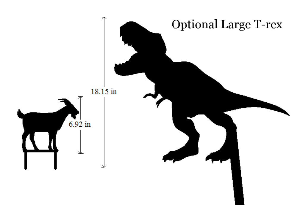 goat dinosaur tres jurrasic park garden stake yard lawn ornament metal steel gift garden