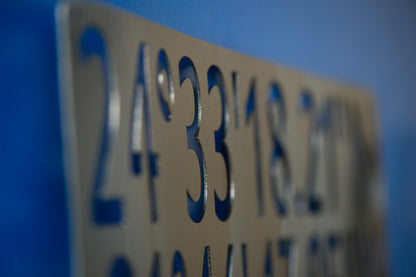 coordinates gps metal sign 11th anniversary gift steel date location wedding housewarming