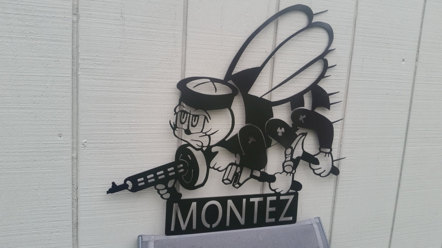 monogram personalized military seabee navy housewarming gift anniversary retirement