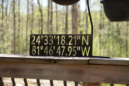 coordinates gps metal sign 11th anniversary gift steel date location wedding housewarming