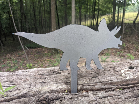 dinosaur trex garden stake yard lawn ornament metal steel gift garden